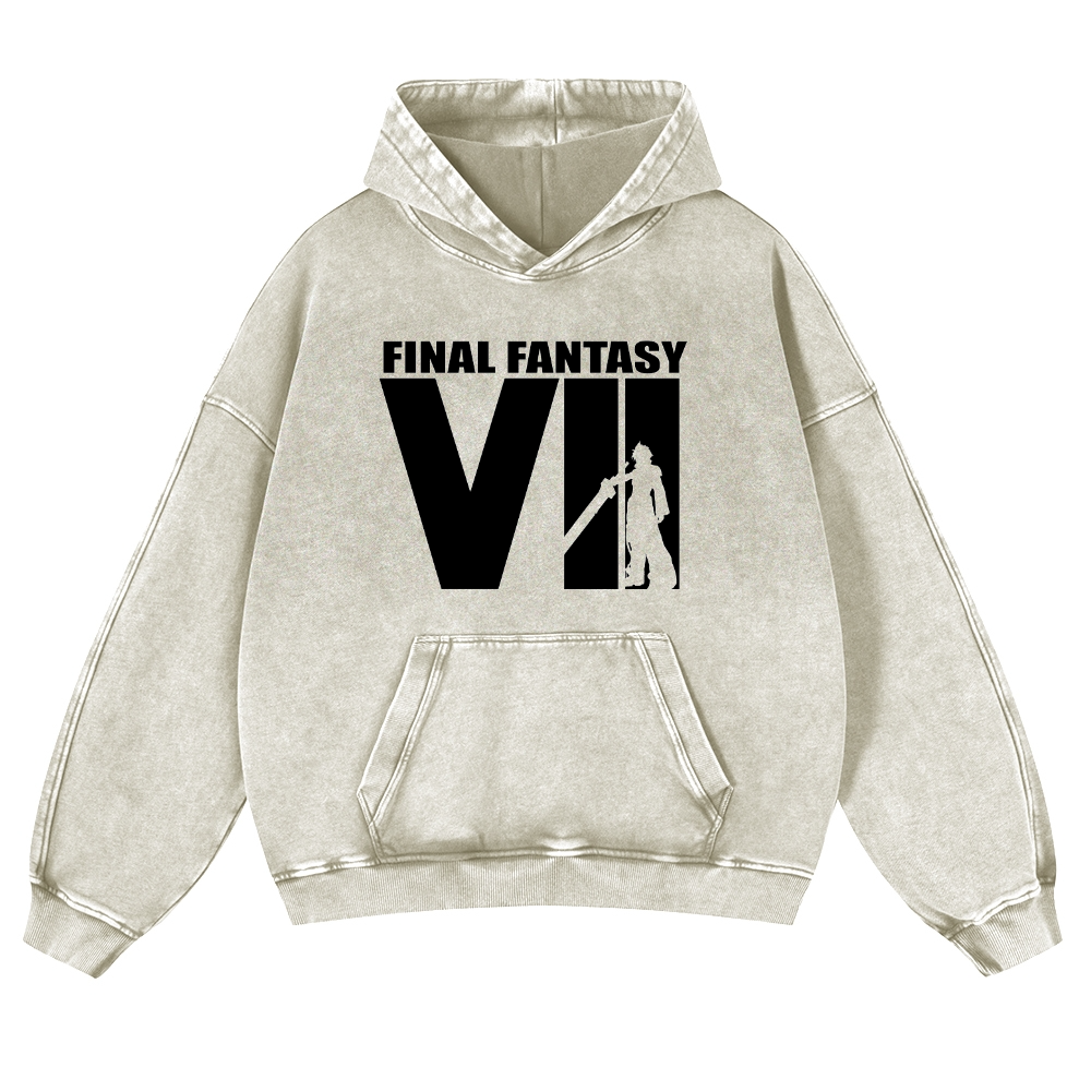 Final Fantasy Vintage Washed Thick Cotton Hoodie
