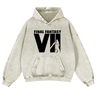 Final Fantasy Vintage Washed Thick Cotton Hoodie