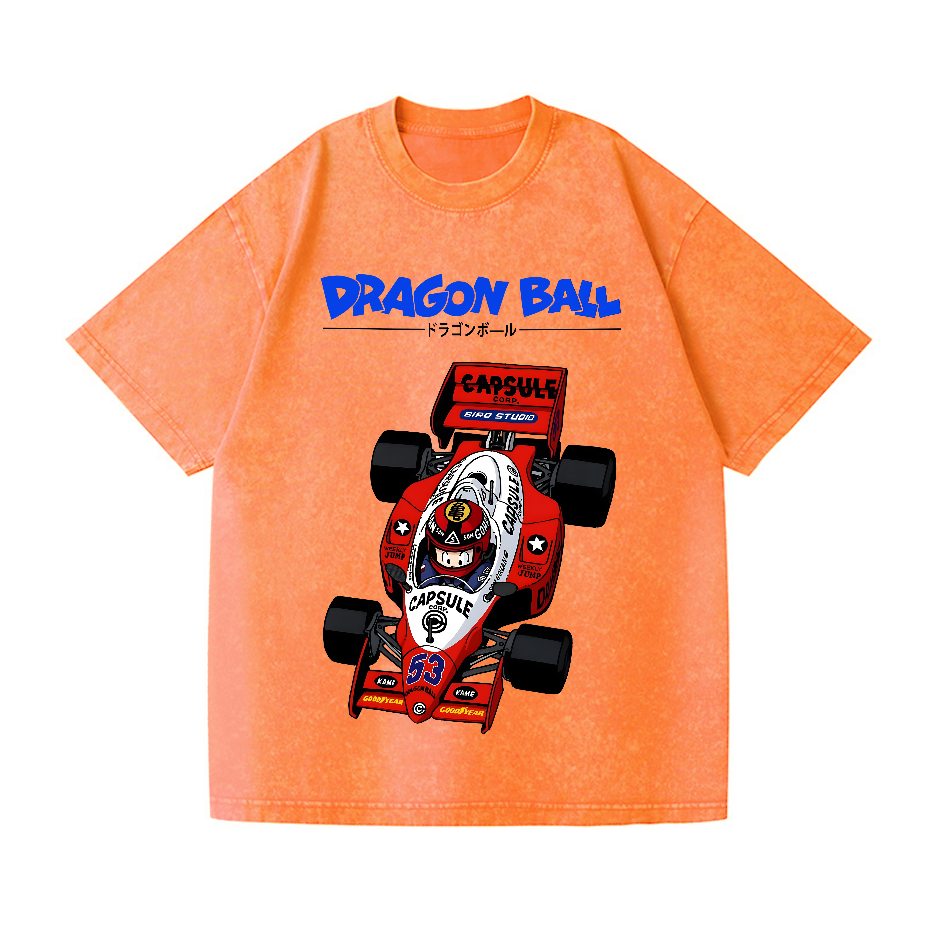 Dragon Ball F1 Racing Car Vintage Wash Japanese Design T-Shirt