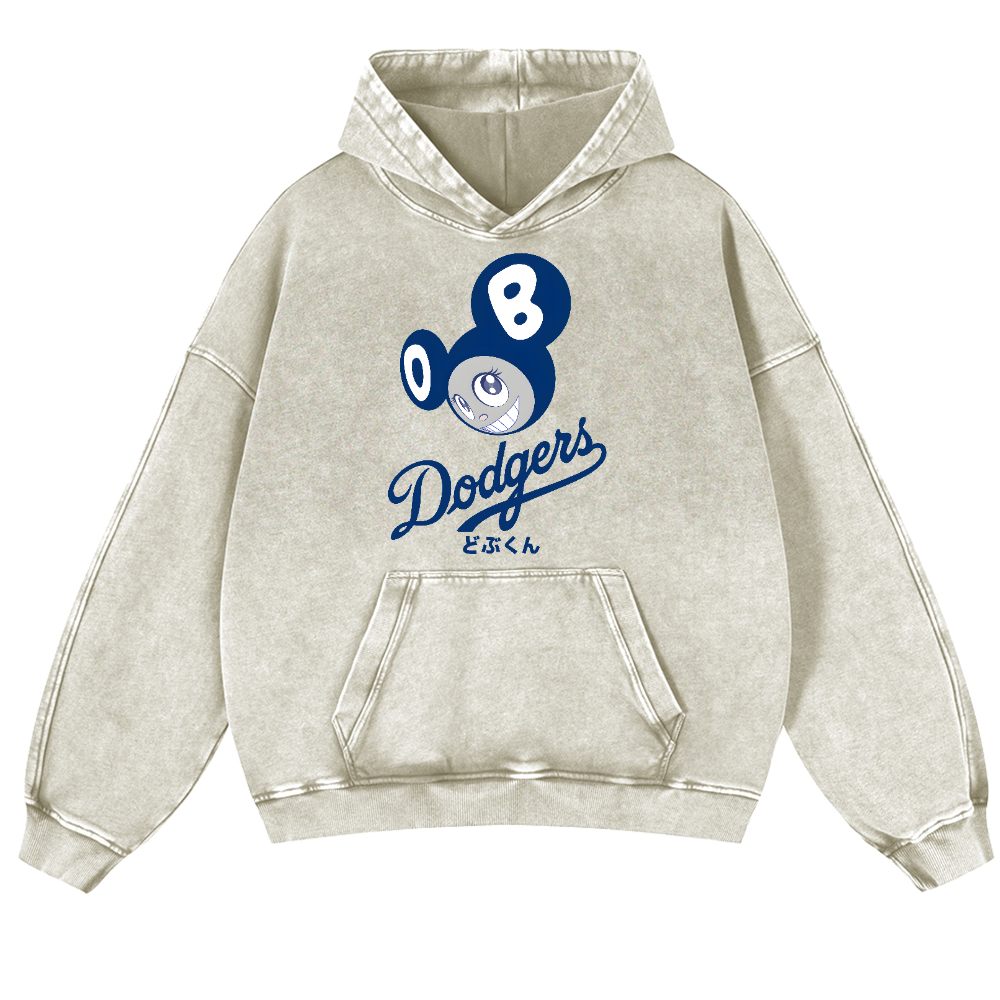 Dodgers Japan Sunflower TM Vintage Washed Thick Cotton Hoodie