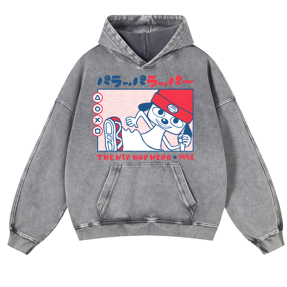 PaRappa the Rapper Vintage Washed Thick Cotton Hoodie