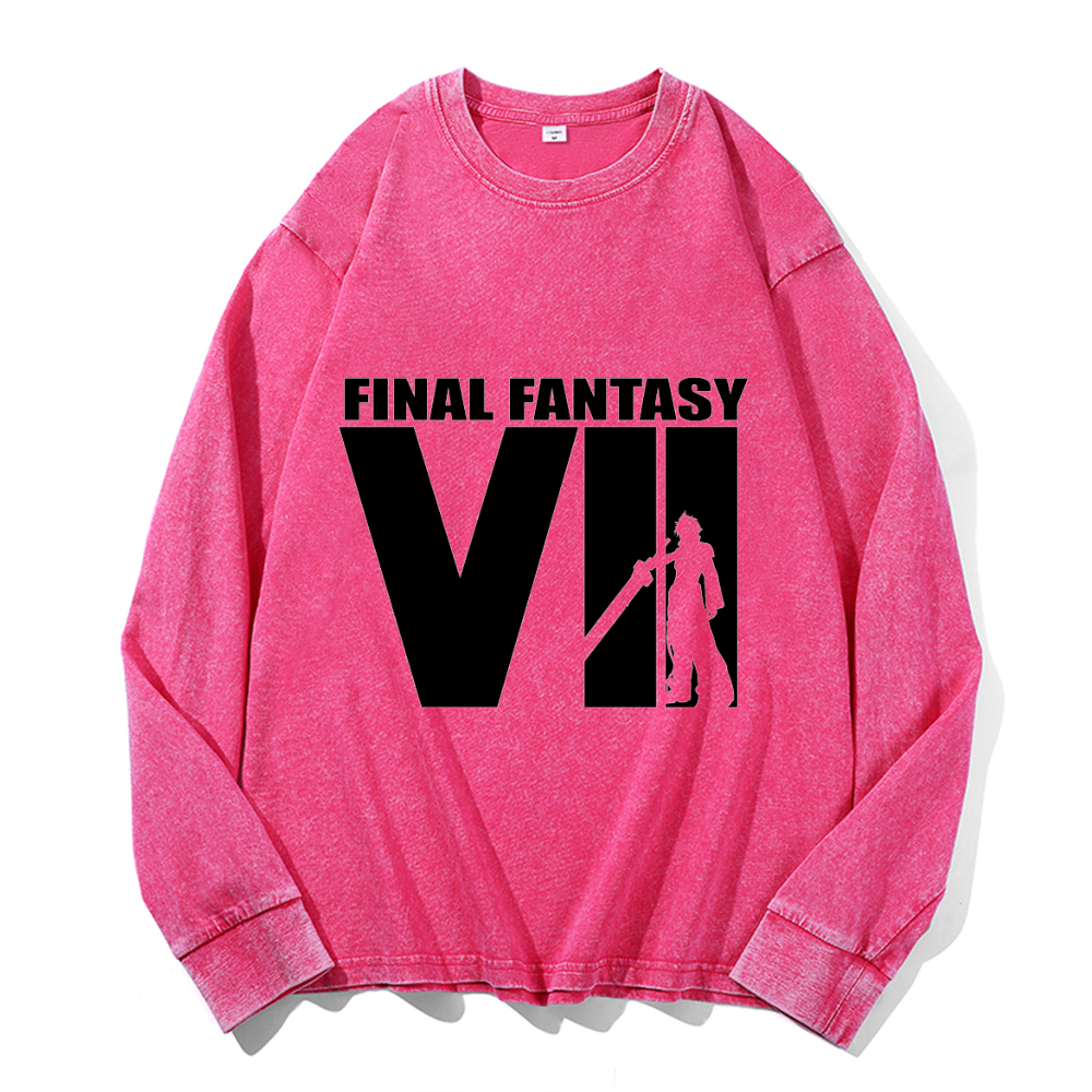 Final Fantasy Vintage Cotton Wash Crewneck Sweatshirt