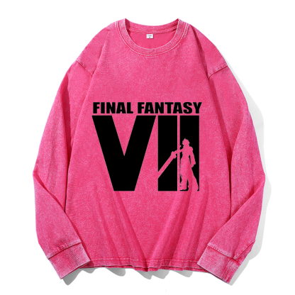 Final Fantasy Vintage Cotton Wash Crewneck Sweatshirt
