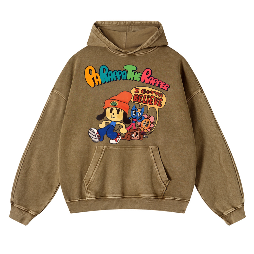 PaRappa the Rapper Vintage Washed Thick Cotton Hoodie