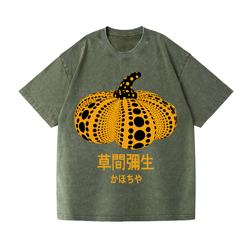 Yayoi Kusama Pumpkin Vintage Wash Japanese Design T-Shirt