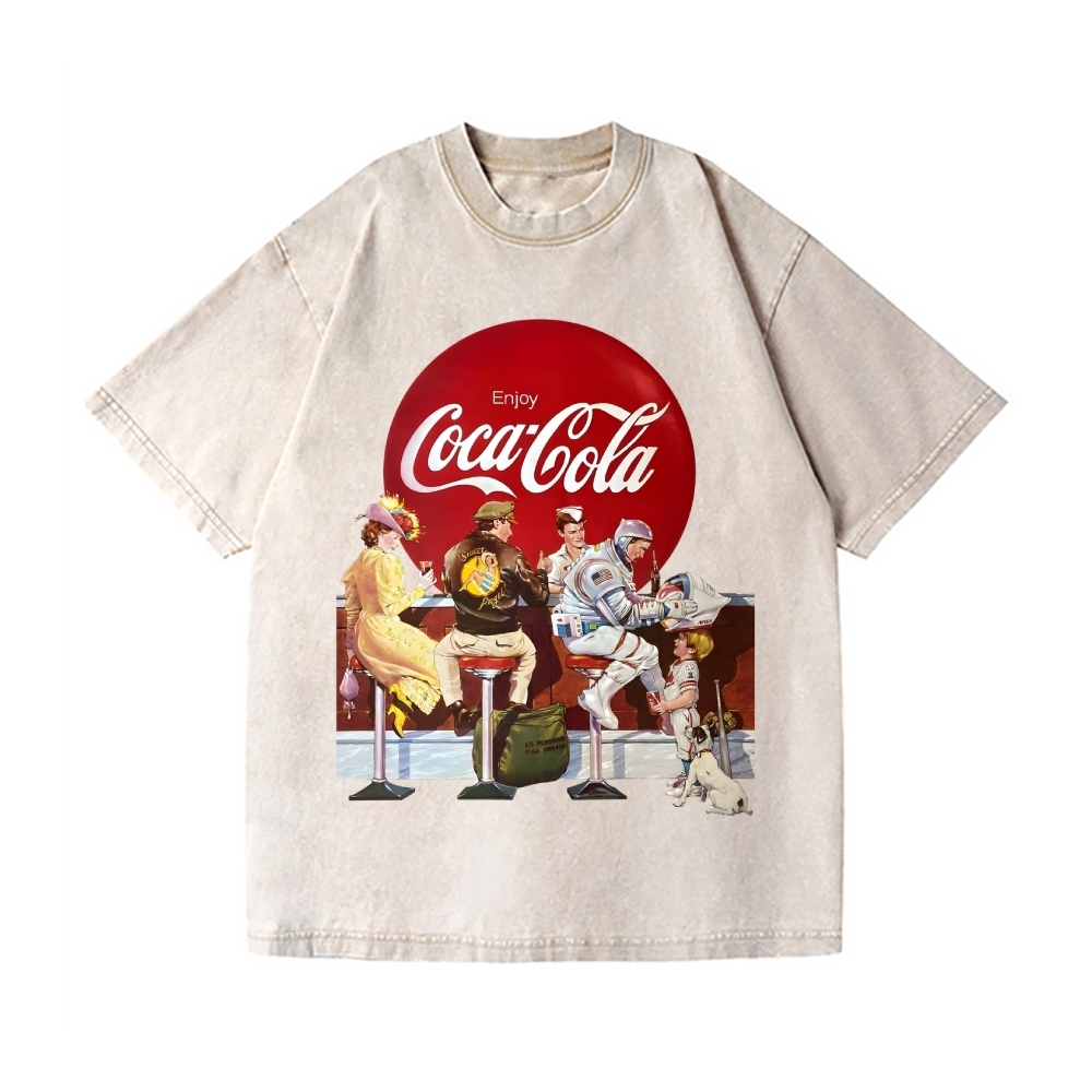 Coca Cola Vintage Wash Japanese Design T-Shirt