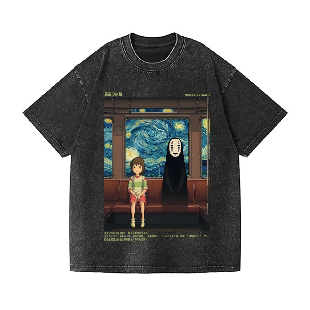 Ghibli Spirited Away No Face Vintage Wash Japanese Design T-Shirt