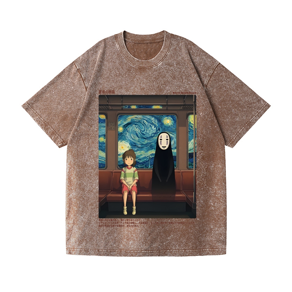 Ghibli Spirited Away No Face Vintage Wash Japanese Design T-Shirt