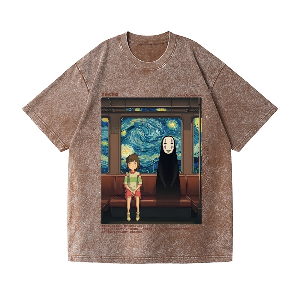 Ghibli Spirited Away No Face Vintage Wash Japanese Design T-Shirt