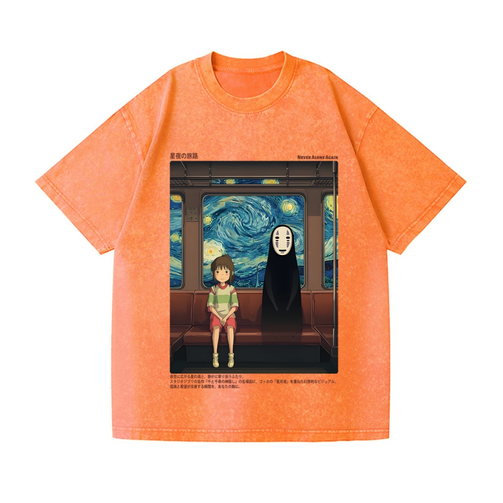 Ghibli Spirited Away No Face Vintage Wash Japanese Design T-Shirt