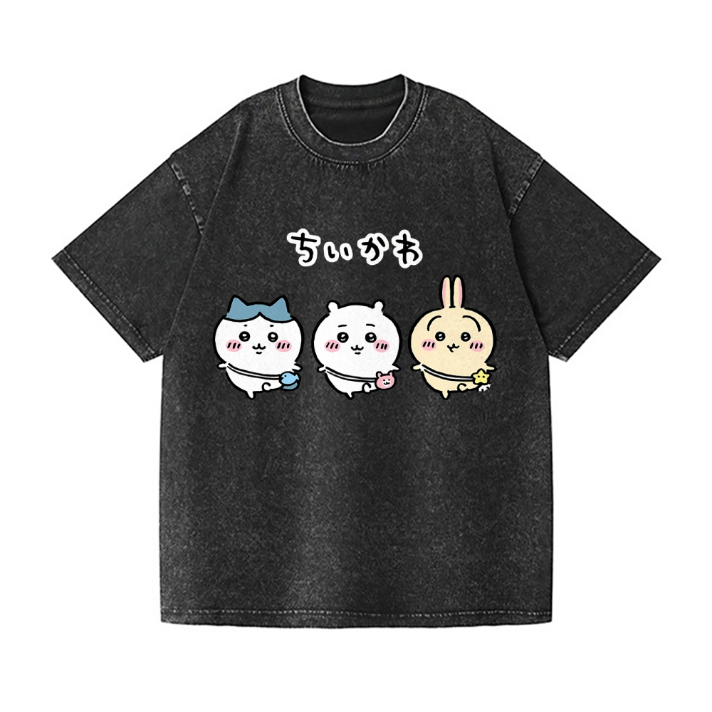 Chiikawa  Vintage Wash Japanese Design T-Shirt