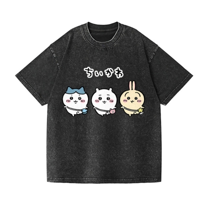 Chiikawa  Vintage Wash Japanese Design T-Shirt