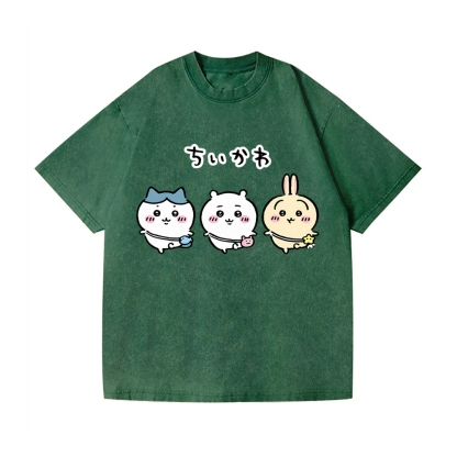 Chiikawa  Vintage Wash Japanese Design T-Shirt