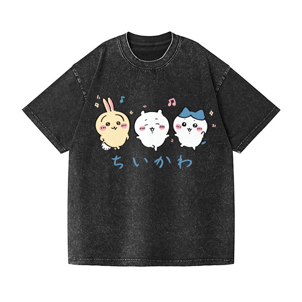 Chiikawa Vintage Wash Japanese Design T-Shirt