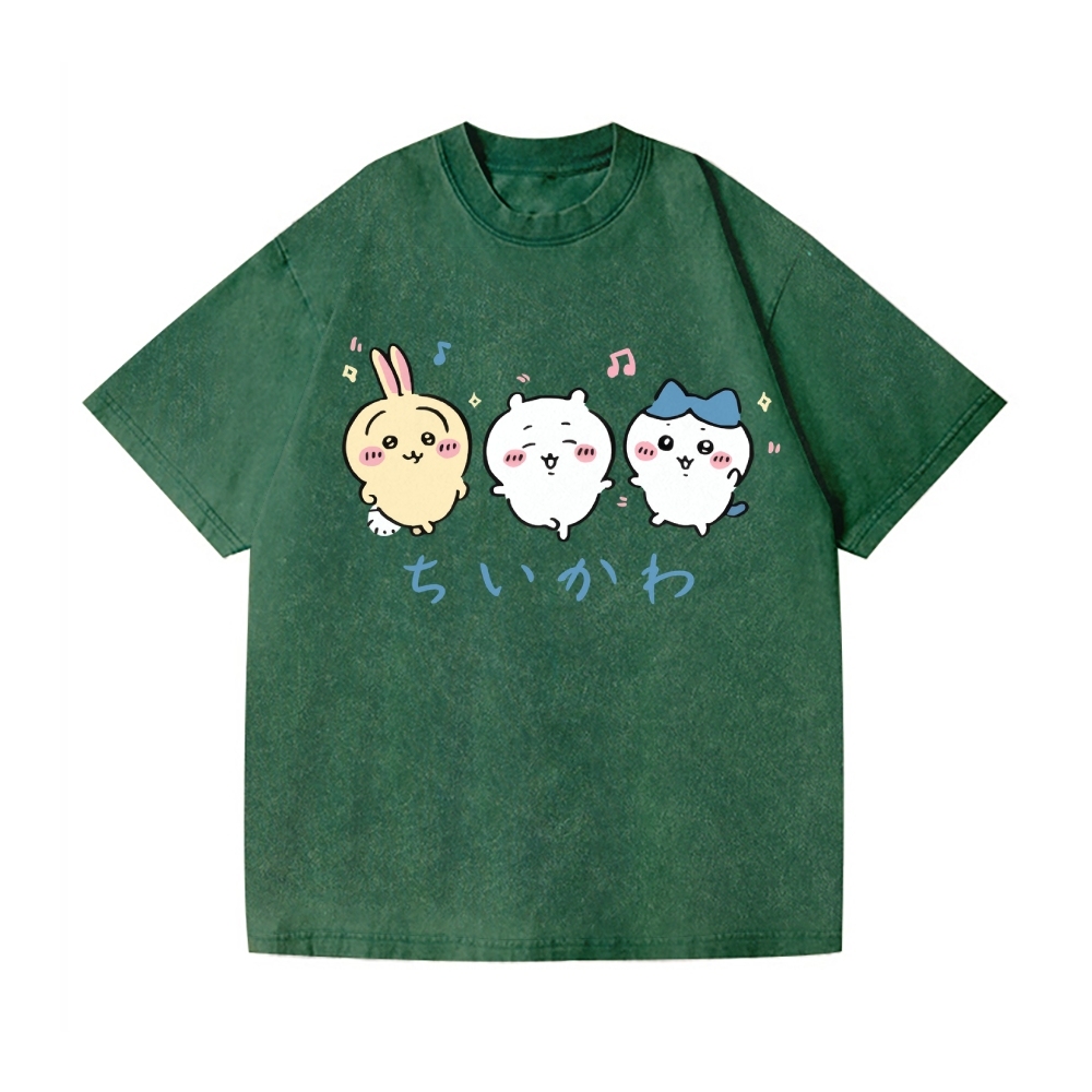 Chiikawa Vintage Wash Japanese Design T-Shirt