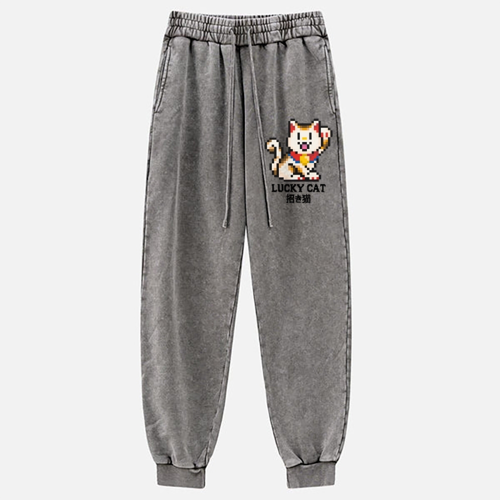 TM Mosaic Lucky Cat Vintage Washed Jogger