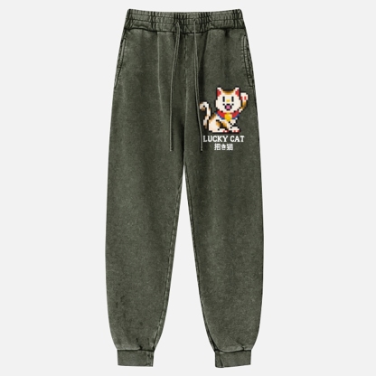 TM Mosaic Lucky Cat Vintage Washed Jogger