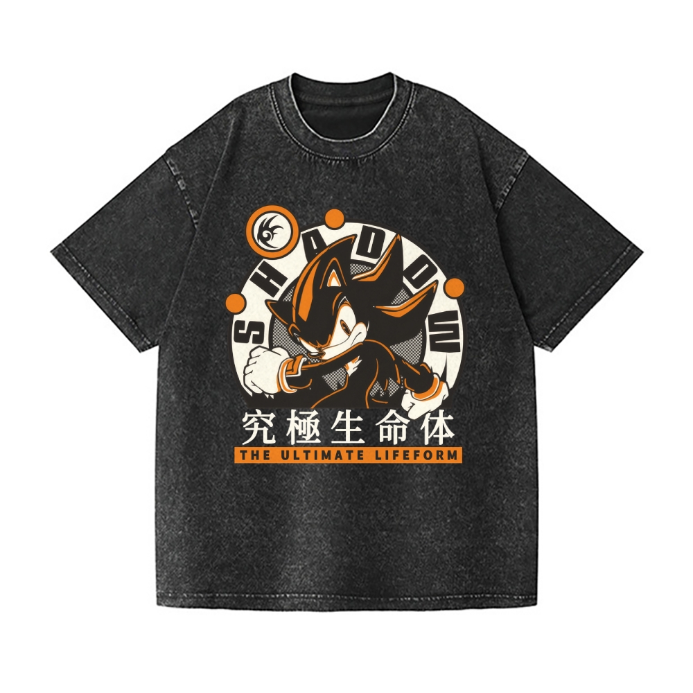 Sonic Shadow Vintage Wash Japanese Design T-Shirt