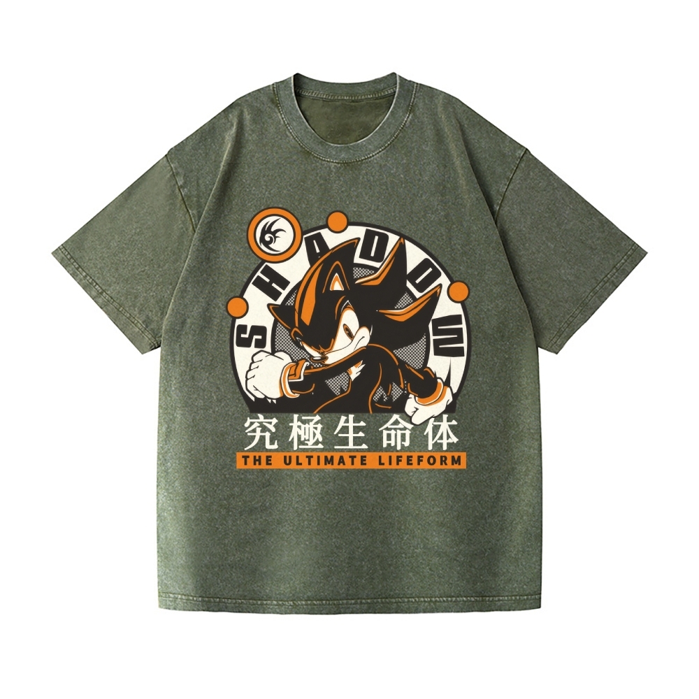 Sonic Shadow Vintage Wash Japanese Design T-Shirt