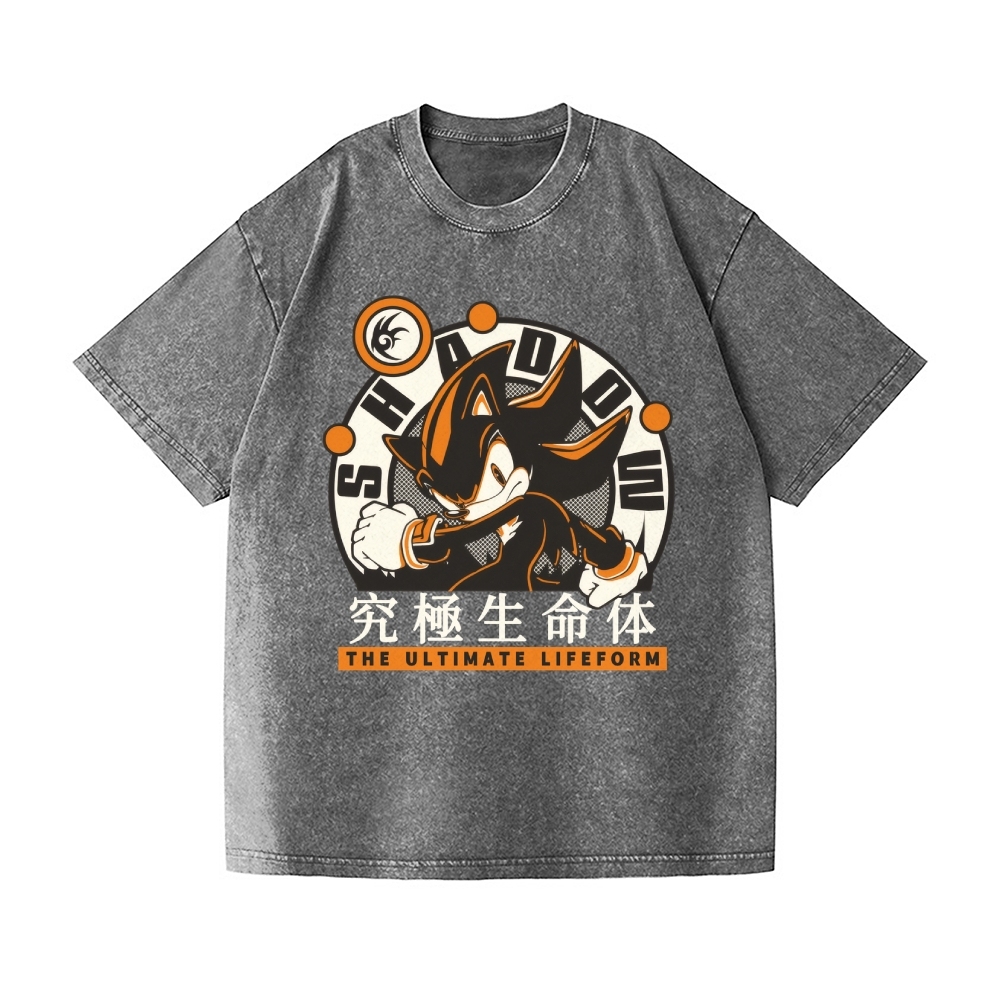 Sonic Shadow Vintage Wash Japanese Design T-Shirt