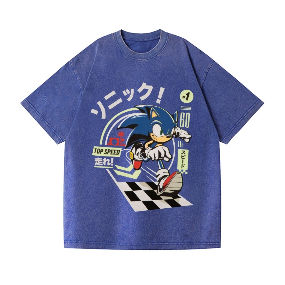 Sonic Vintage Wash Japanese Design T-Shirt