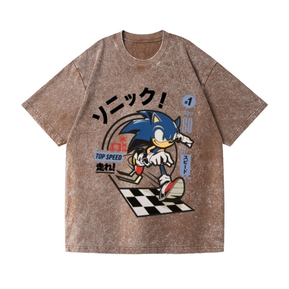 Sonic Vintage Wash Japanese Design T-Shirt