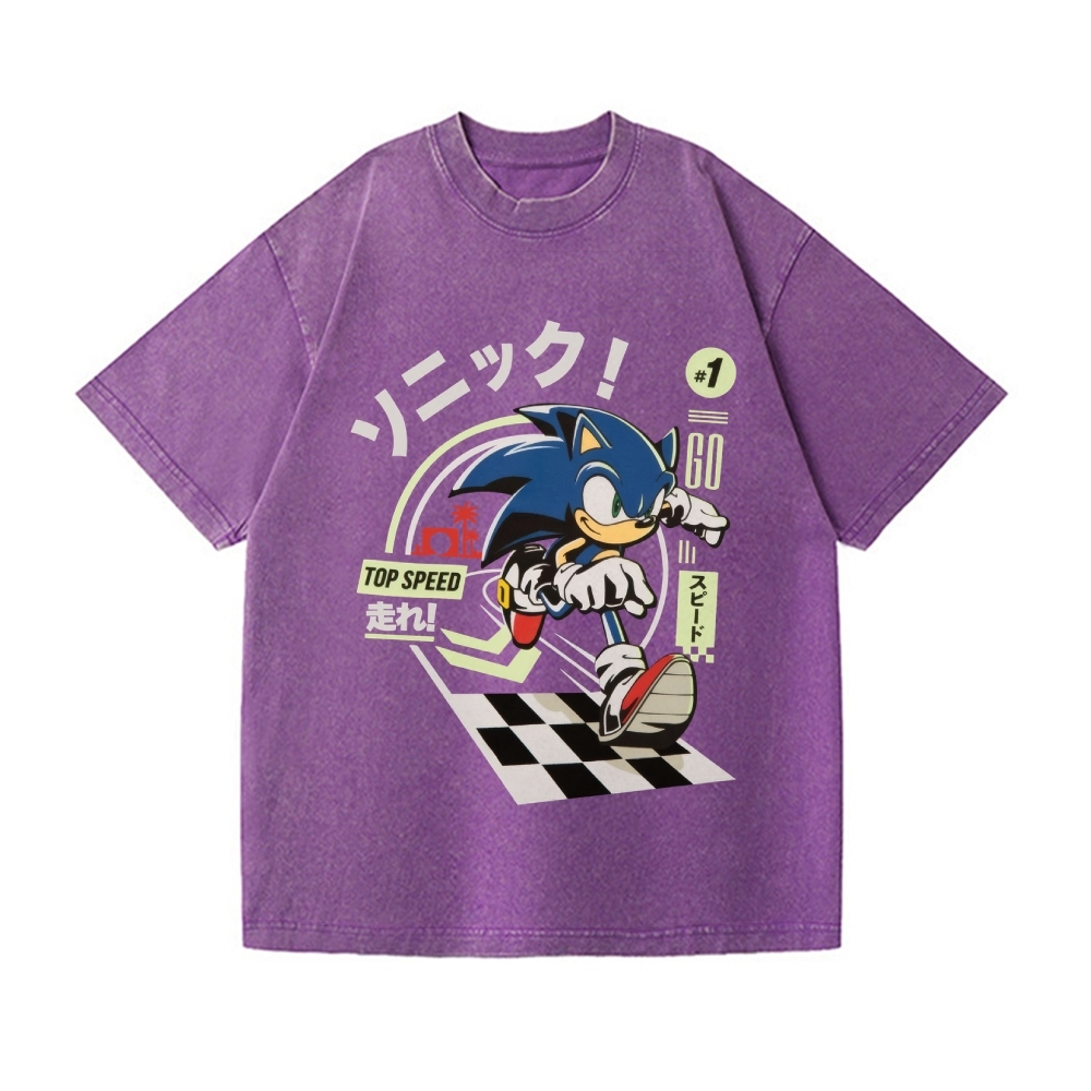 Sonic Vintage Wash Japanese Design T-Shirt