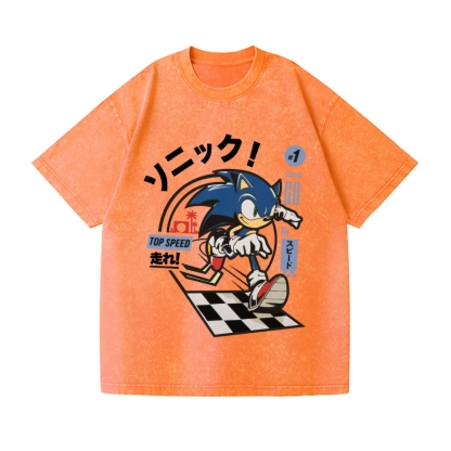 Sonic Vintage Wash Japanese Design T-Shirt