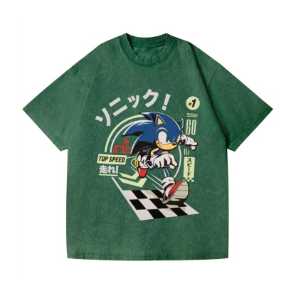 Sonic Vintage Wash Japanese Design T-Shirt