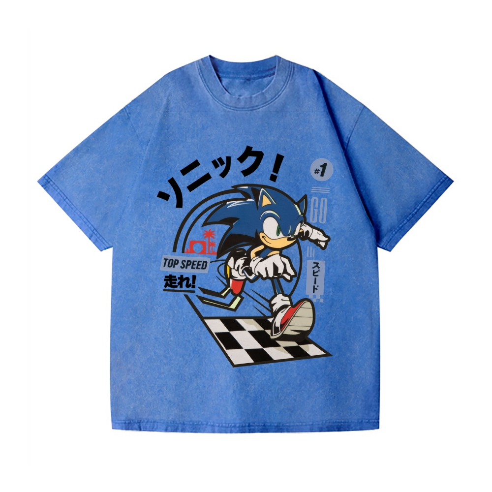 Sonic Vintage Wash Japanese Design T-Shirt