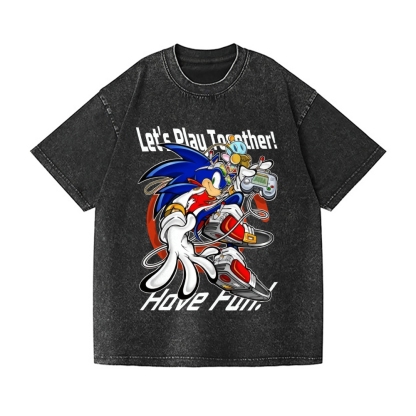 Sonic Vintage Wash Japanese Design T-Shirt