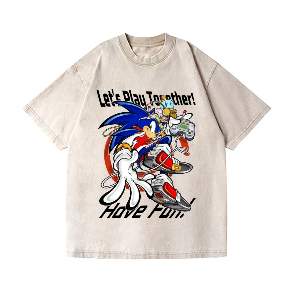 Sonic Vintage Wash Japanese Design T-Shirt
