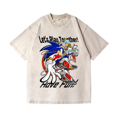 Sonic Vintage Wash Japanese Design T-Shirt