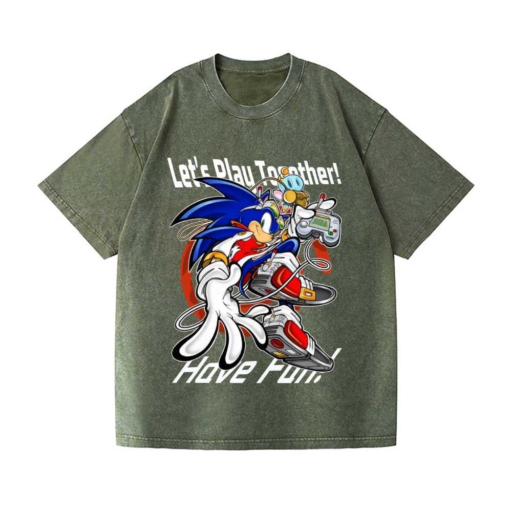 Sonic Vintage Wash Japanese Design T-Shirt