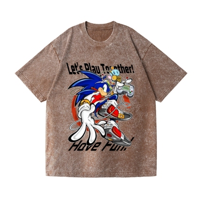 Sonic Vintage Wash Japanese Design T-Shirt