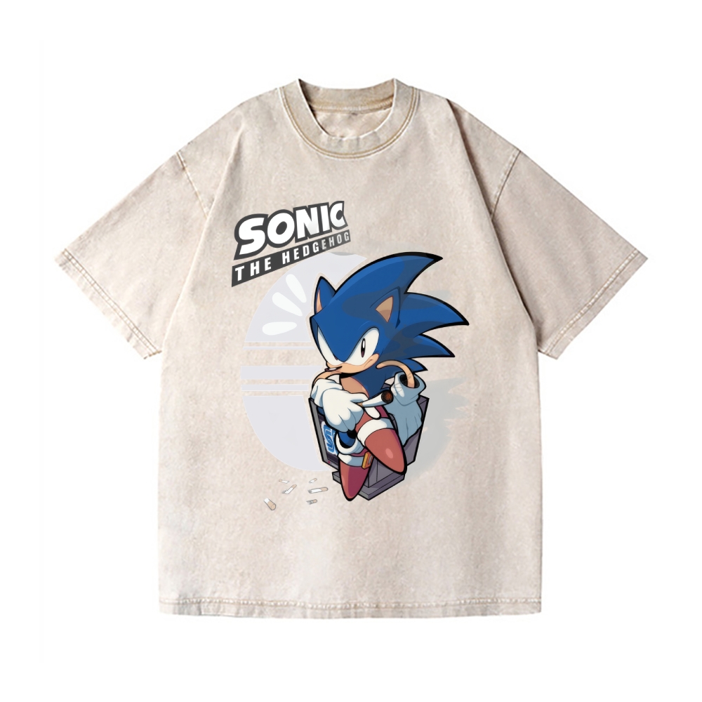 Sonic Vintage Wash Japanese Design T-Shirt