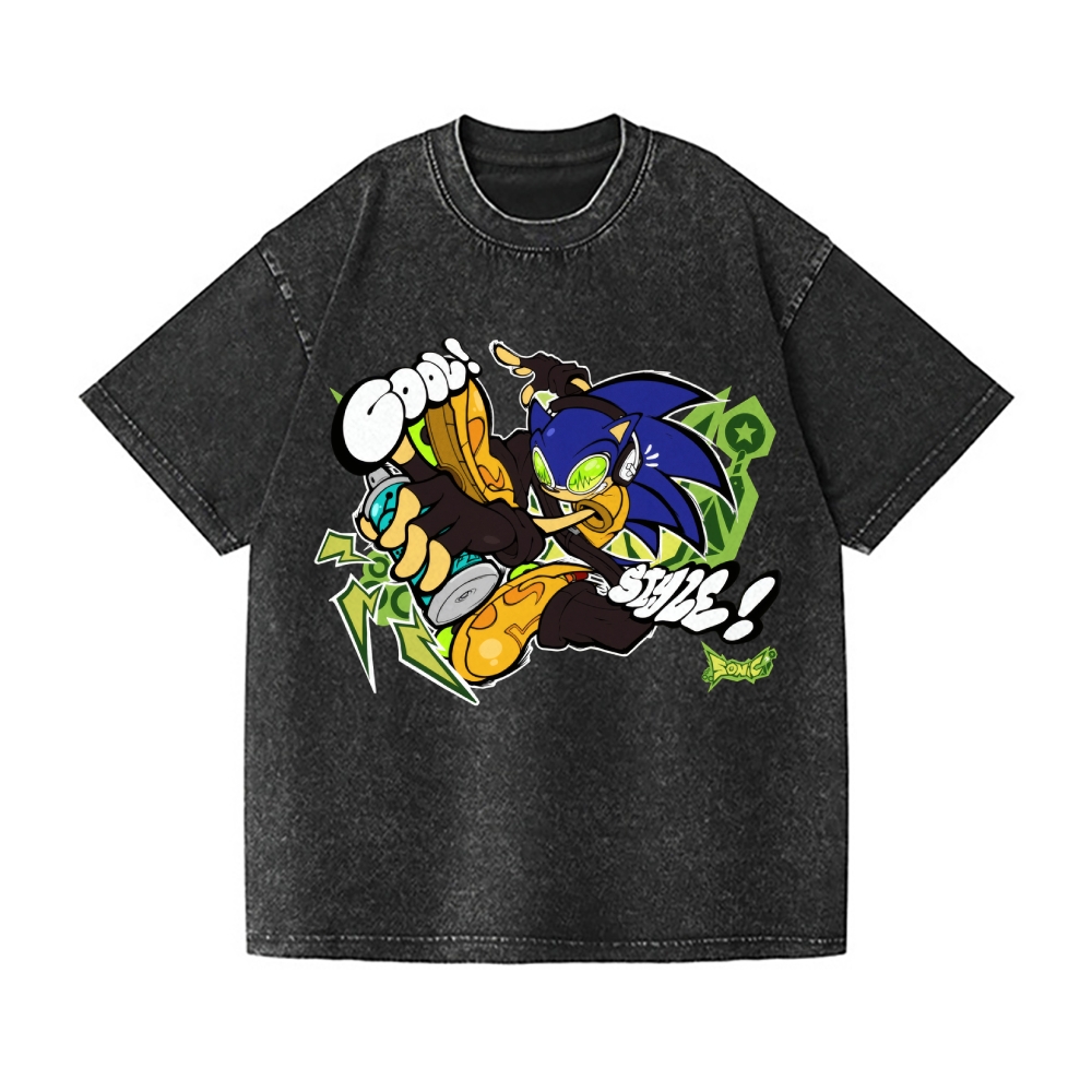 Sonic Jet Set Radio Vintage Wash Japanese Design T-Shirt