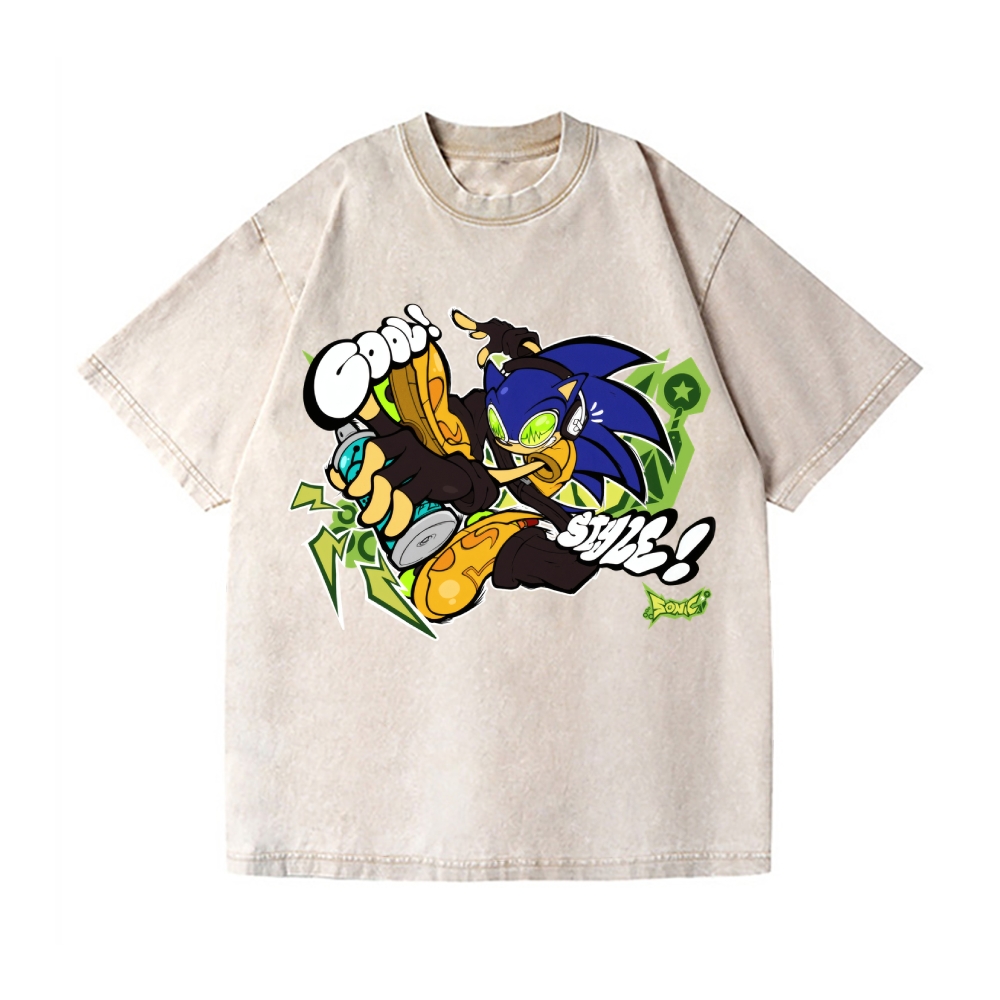 Sonic Jet Set Radio Vintage Wash Japanese Design T-Shirt