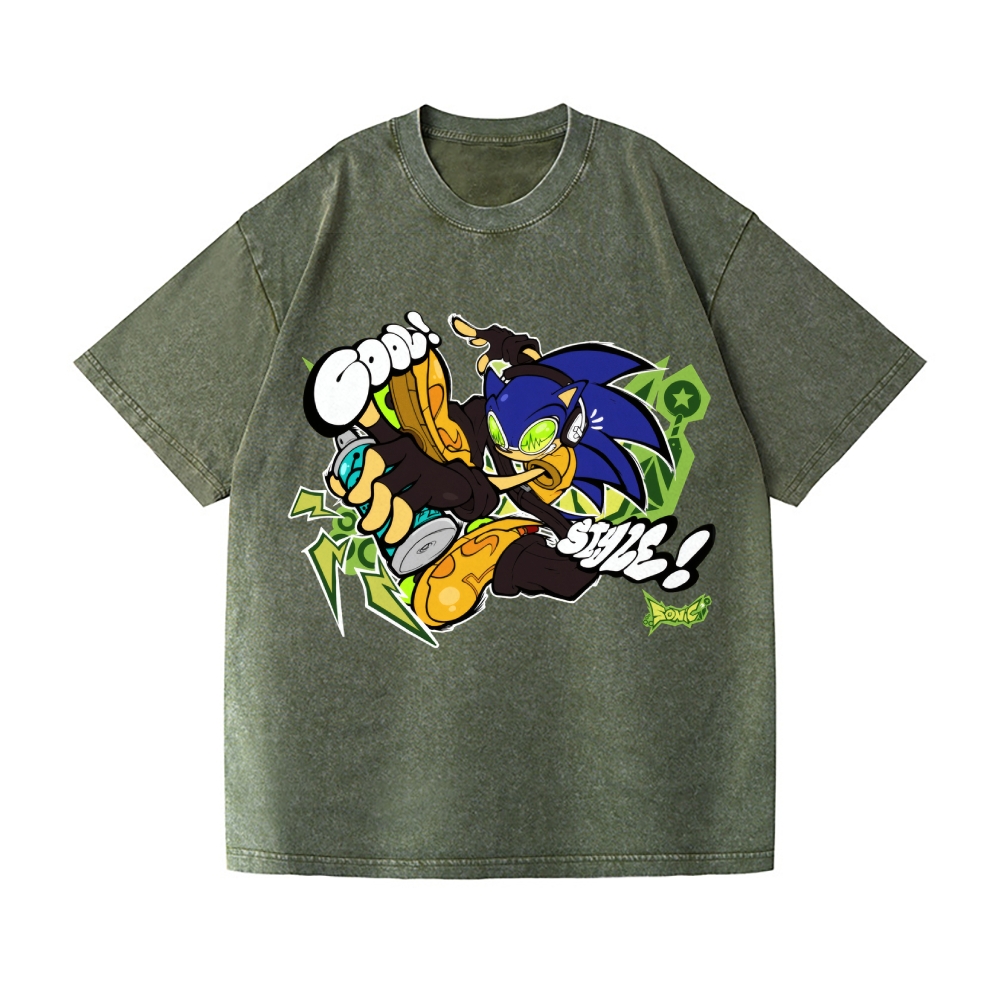 Sonic Jet Set Radio Vintage Wash Japanese Design T-Shirt