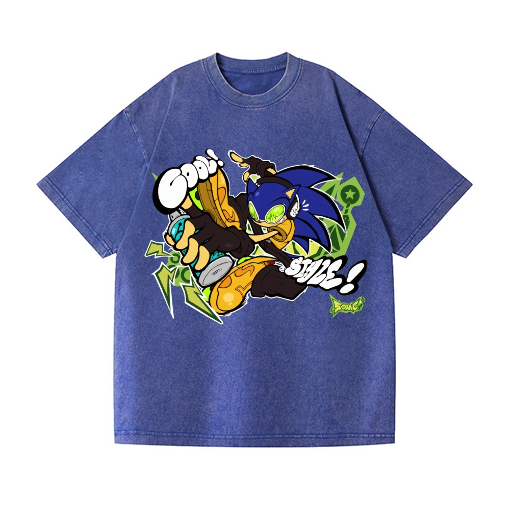 Sonic Jet Set Radio Vintage Wash Japanese Design T-Shirt