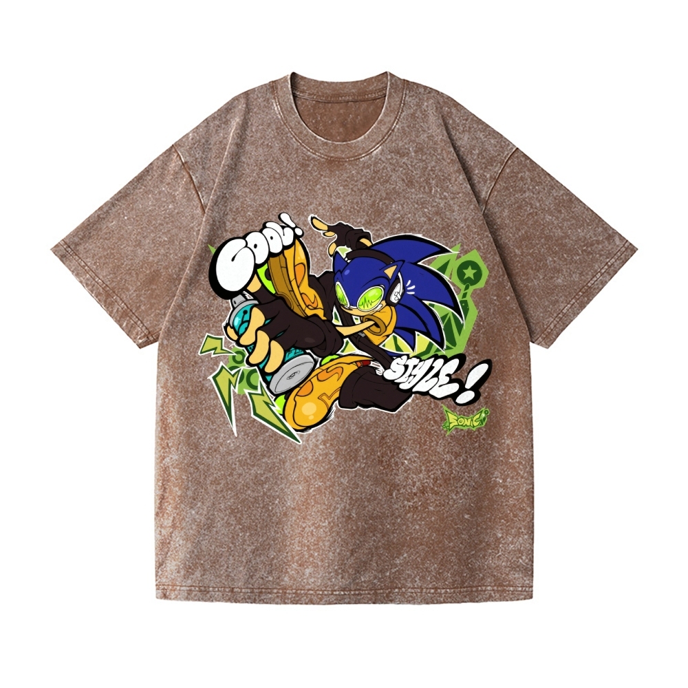 Sonic Jet Set Radio Vintage Wash Japanese Design T-Shirt