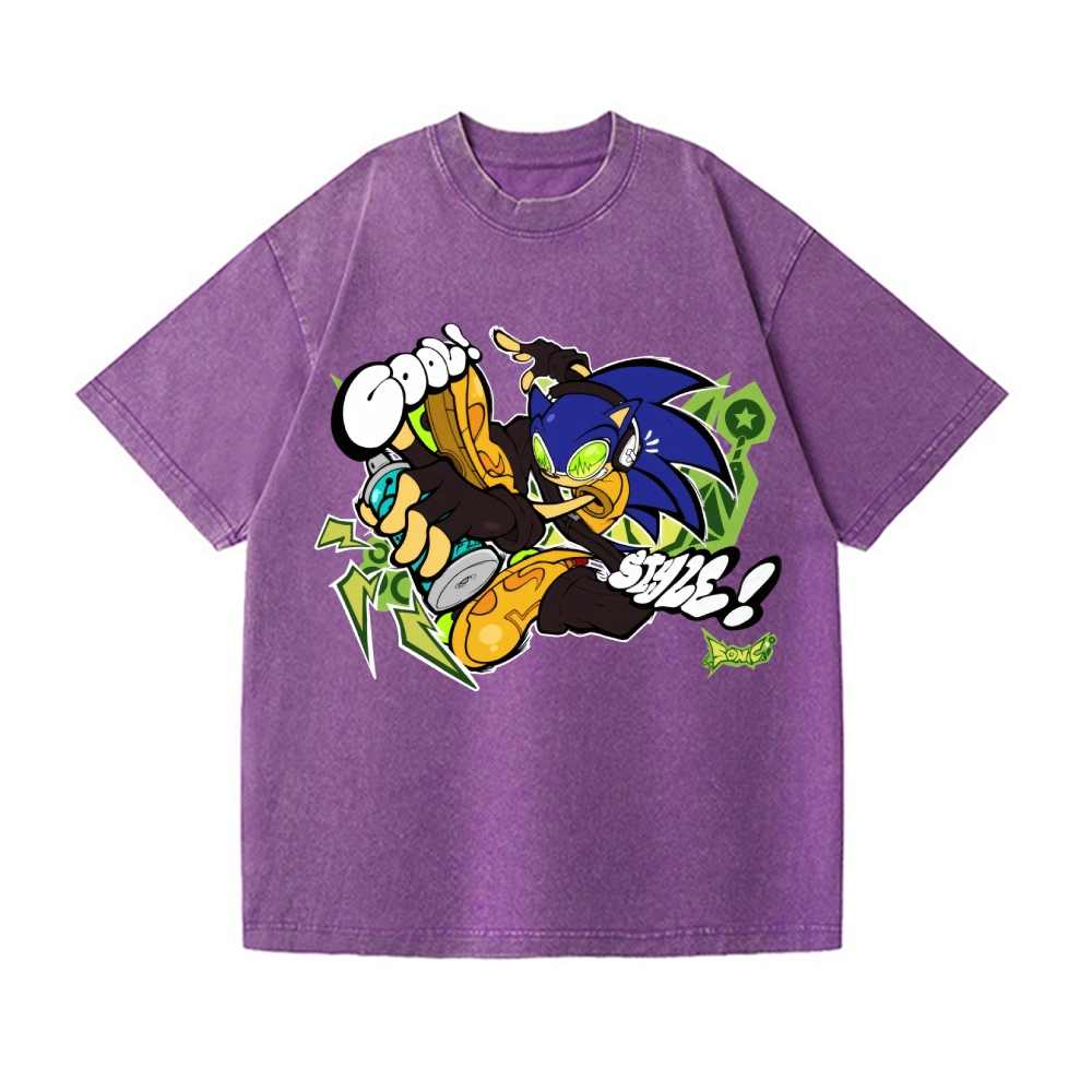Sonic Jet Set Radio Vintage Wash Japanese Design T-Shirt