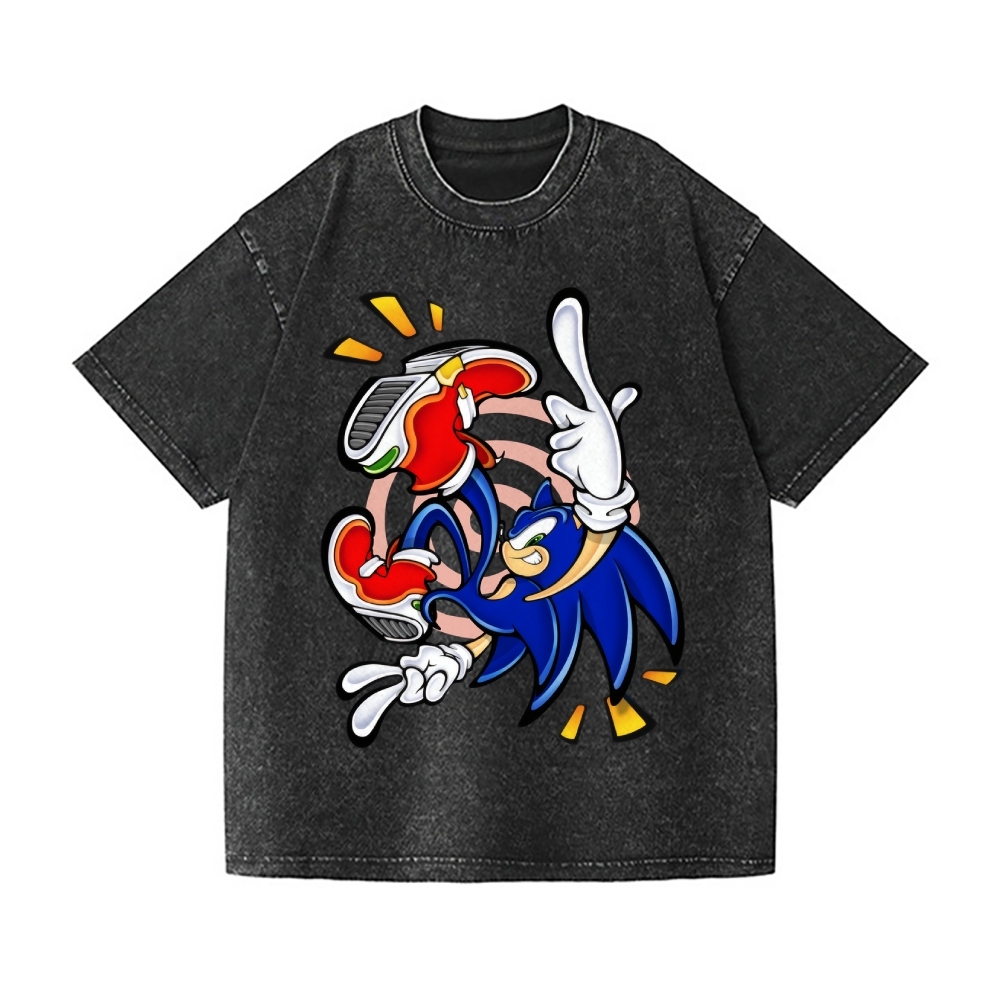 Sonic Vintage Wash Japanese Design T-Shirt