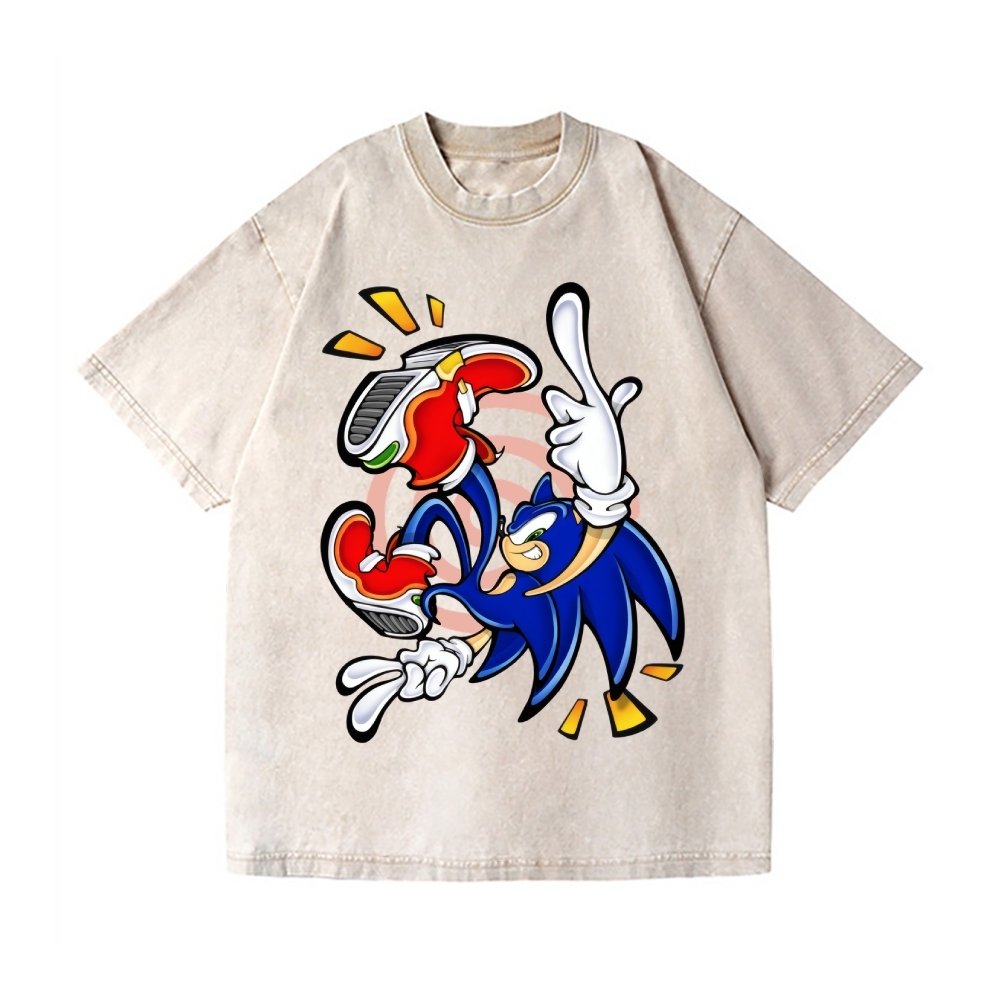 Sonic Vintage Wash Japanese Design T-Shirt