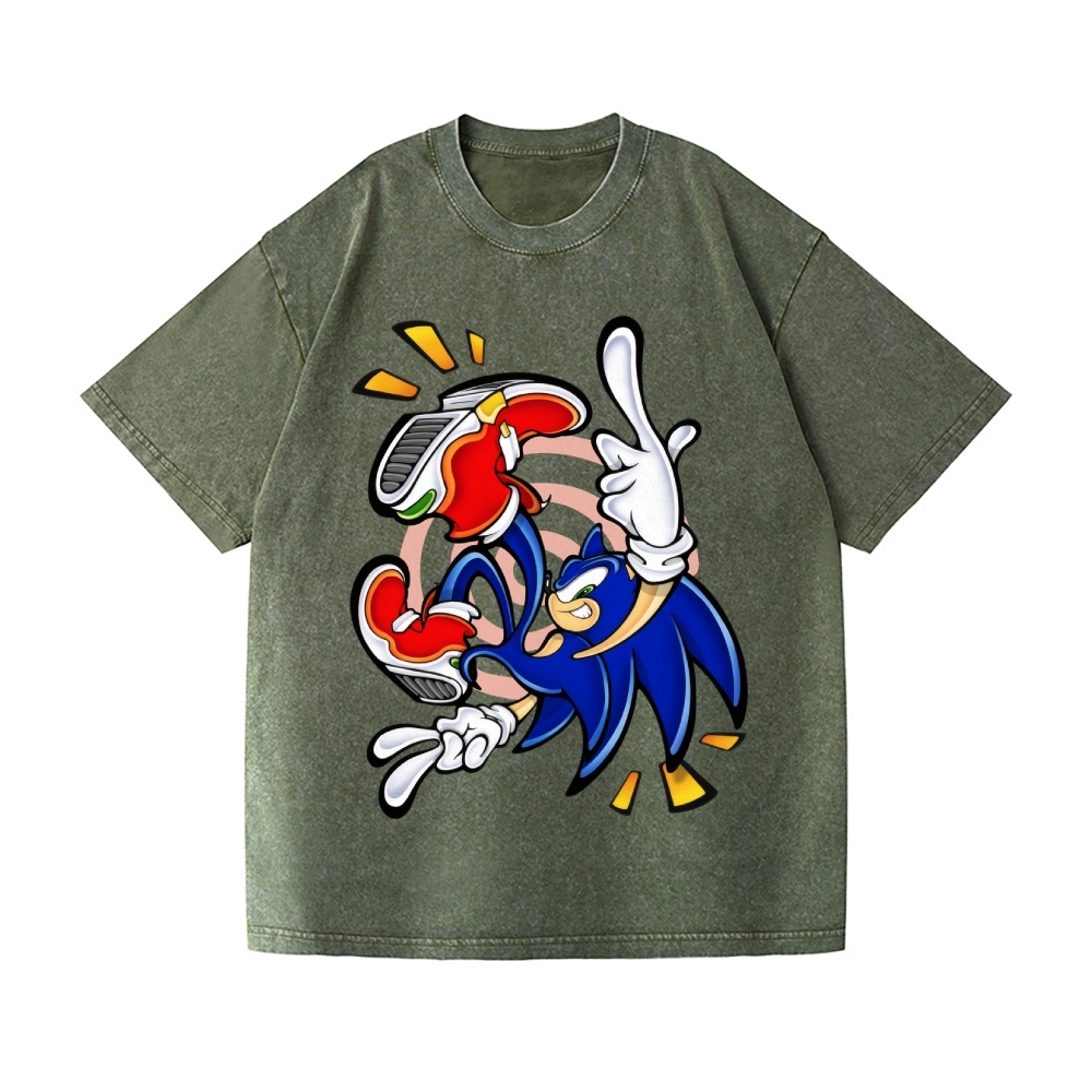 Sonic Vintage Wash Japanese Design T-Shirt