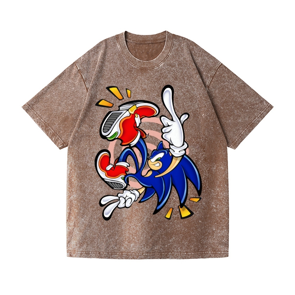 Sonic Vintage Wash Japanese Design T-Shirt
