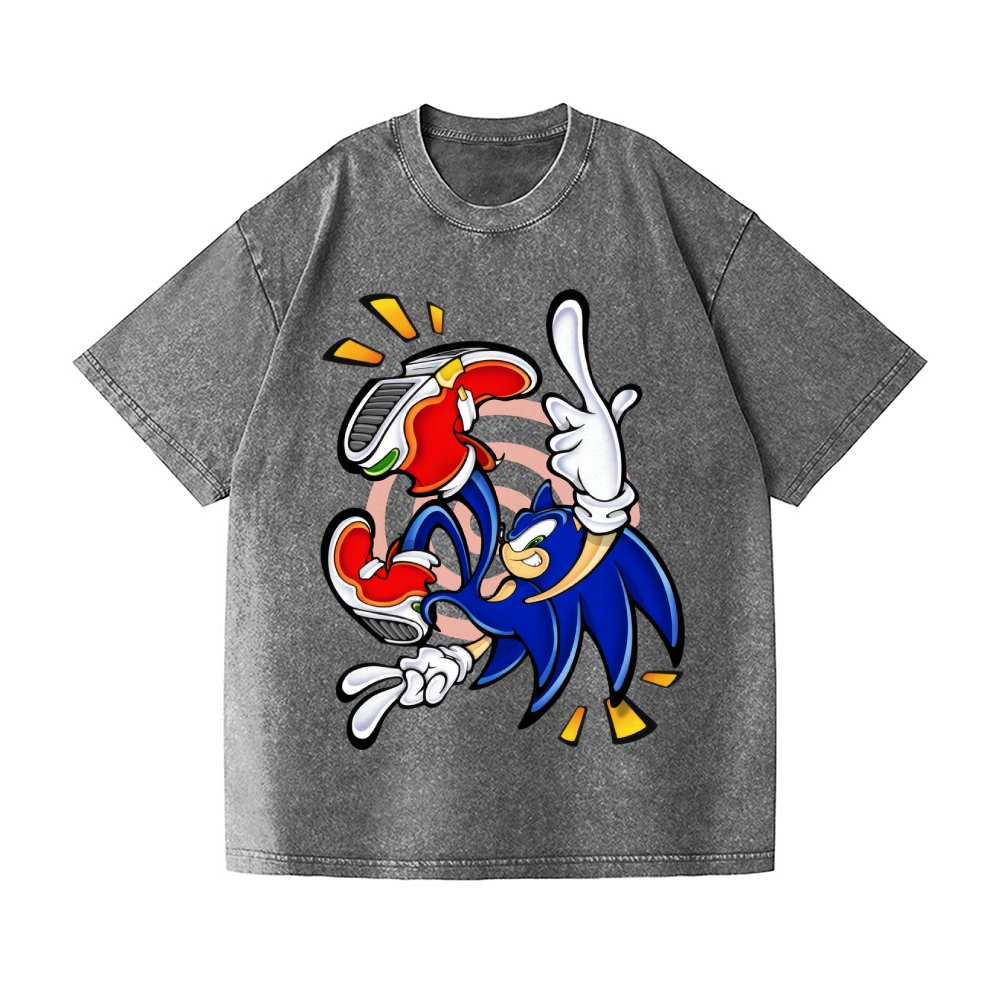 Sonic Vintage Wash Japanese Design T-Shirt