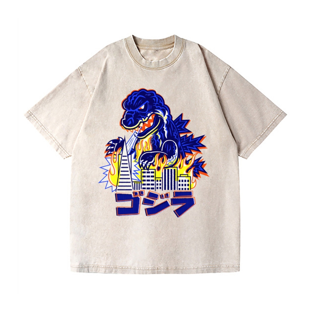 Godzilla Vintage Wash Japanese Design T-Shirt