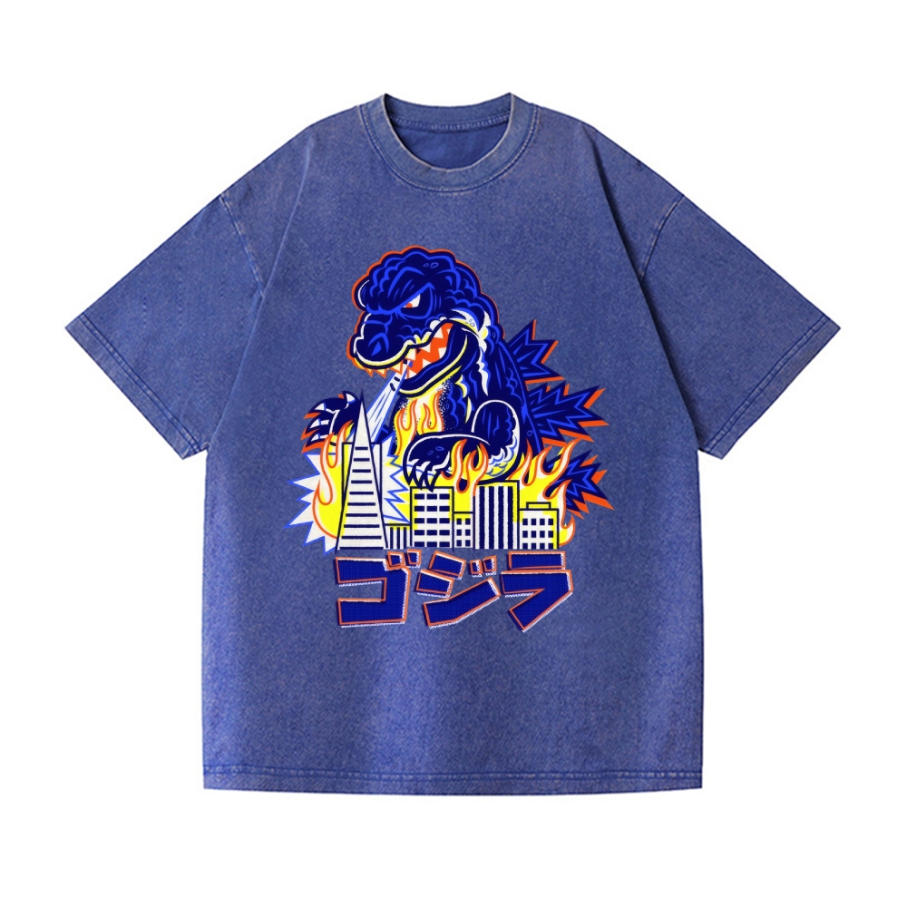 Godzilla Vintage Wash Japanese Design T-Shirt