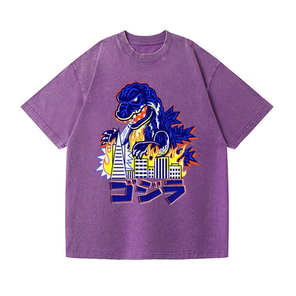 Godzilla Vintage Wash Japanese Design T-Shirt